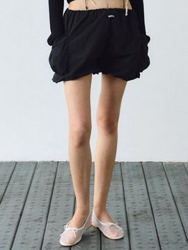 NICK&NICOLE Minimal Nylon Cargo Short Pants [BLACK]