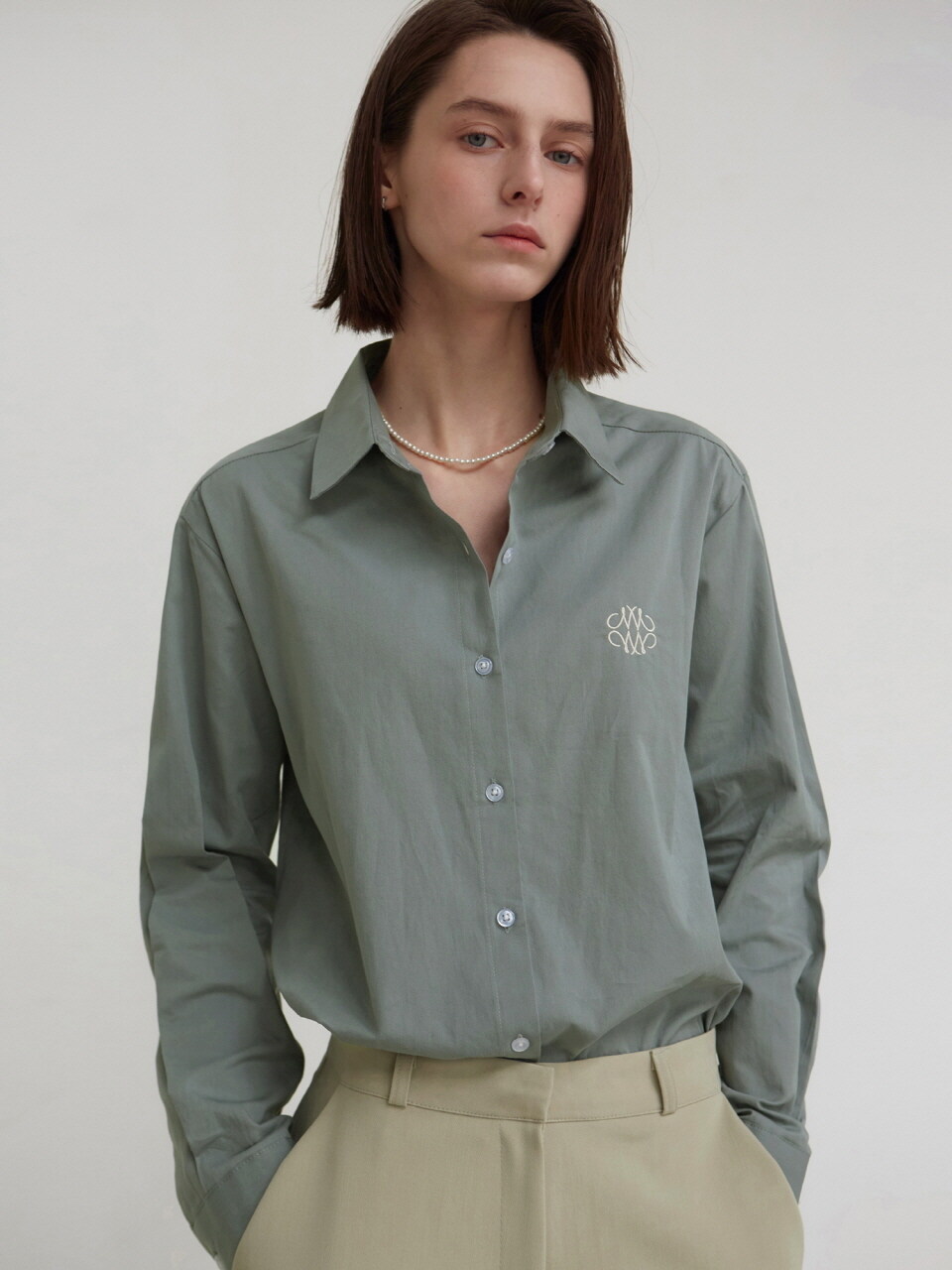 NICK&NICOLE Modern Collar Shirt (Blue Gray)