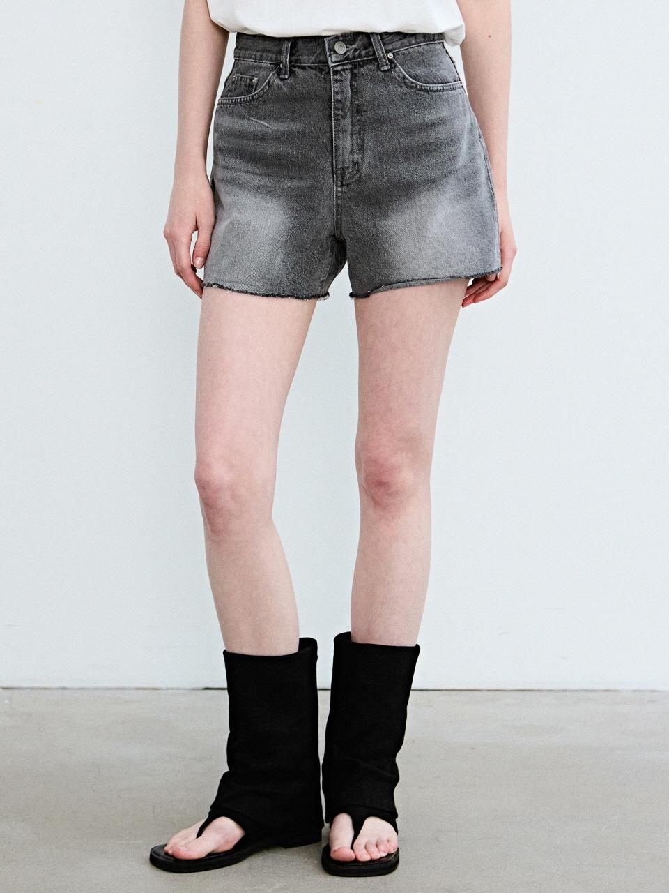 NICK&NICOLE Natural Cotton High-Density Half Denim Pants [Gray]
