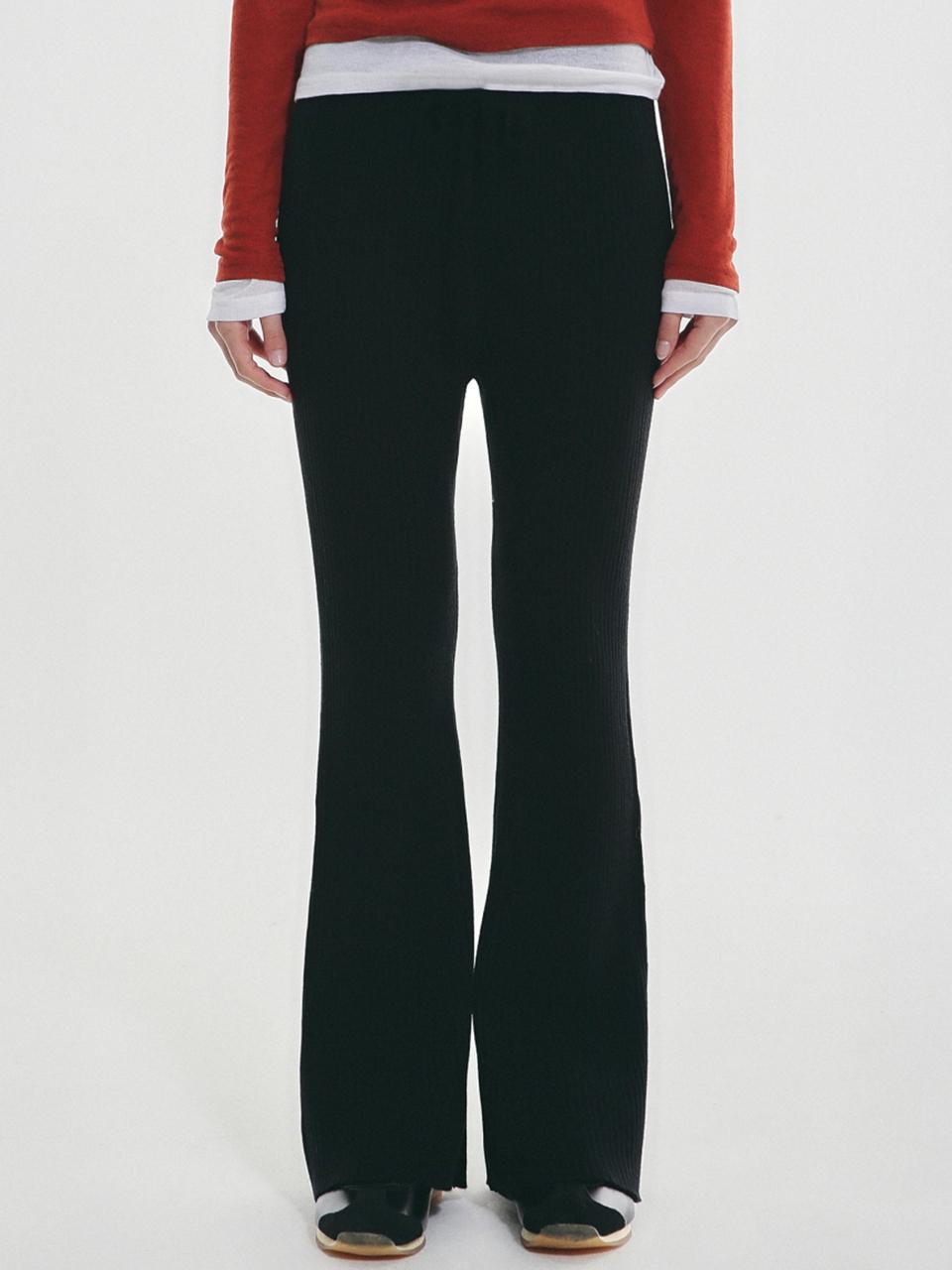 NICK&NICOLE Nicole Golgi Bootcut Ribbed Pants [Beige]