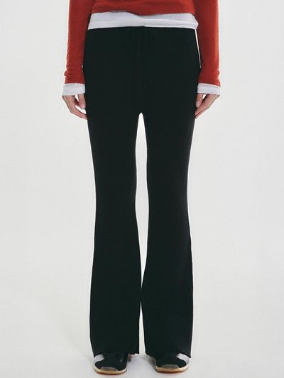 NICK&NICOLE Nicole Golgi Bootcut Ribbed Pants [Beige]