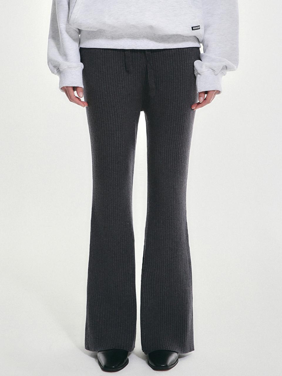 NICK&NICOLE Nicole Golgi Ribbed Bootcut Pants [Gray]
