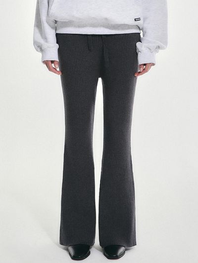 NICK&NICOLE Nicole Golgi Ribbed Bootcut Pants [Gray]