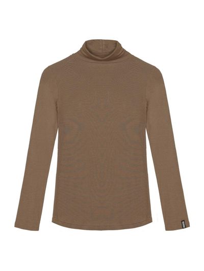 NICK&NICOLE Nicole Label Minimalist Turtleneck Top [Brown]