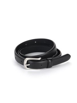 NICK&NICOLE NICOLE LEATHER SQUARA BELT [BLACK]