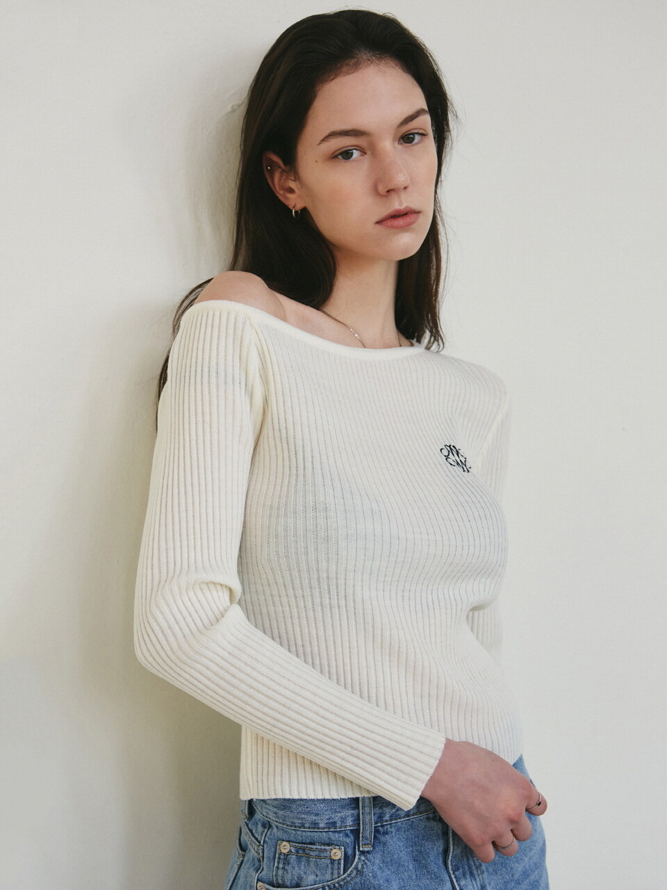 NICK&NICOLE Nicole Shoulder Ribbed Knit