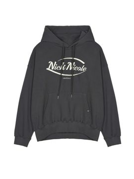 NICK&NICOLE Original Logo Standard Fit Hoody [Charcoal White]