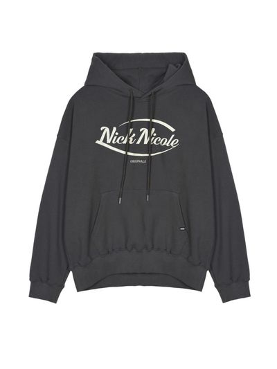 NICK&NICOLE Original Logo Standard Fit Hoody [Charcoal White]