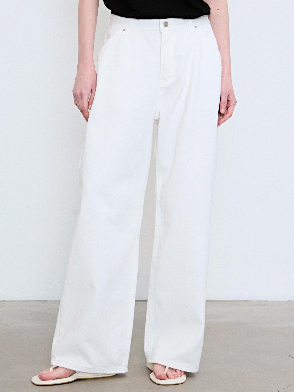 NICK&NICOLE Original Straight High-Density Cotton Pants [Beige]
