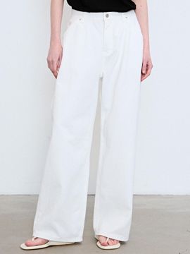 NICK&NICOLE Original Straight High-Density Cotton Pants [Beige]