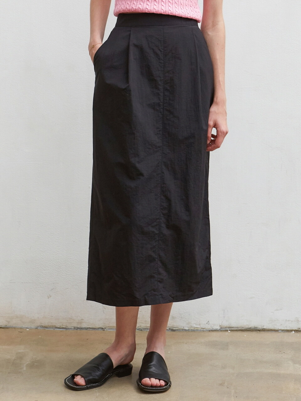 NICK&NICOLE Pintuck Bermuda Skirt_Black