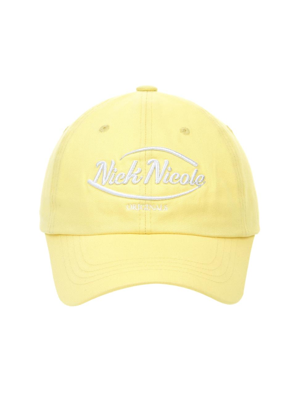 NICK&NICOLE Premium Bio-washed Logo Ball Cap [Yellow]