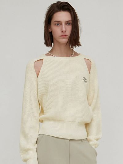 NICK&NICOLE Ribbed Cut Out Knit Top