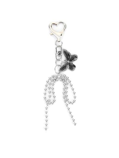 NICK&NICOLE Ribbon Butterfly Sleek Keyring [Black Silver]