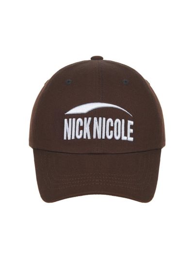NICK&NICOLE Signature Logo Bio-washed Cotton Ball Cap [Brown]
