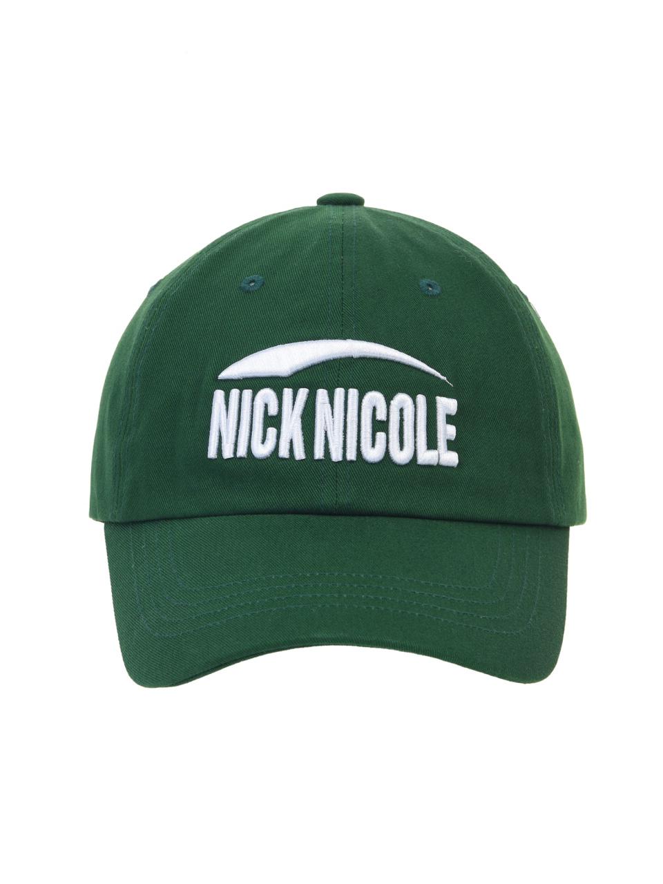 NICK&NICOLE Signature Logo Bio-washed Cotton Ball Cap [GREEN]