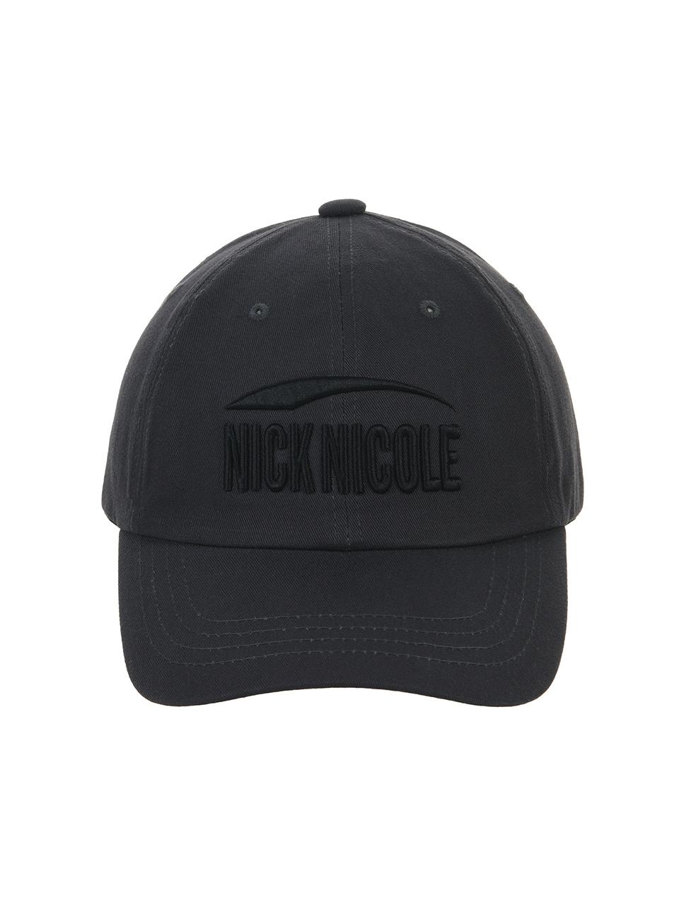 NICK&NICOLE Signature Logo Premium Ball Cap [Charcoal Black]