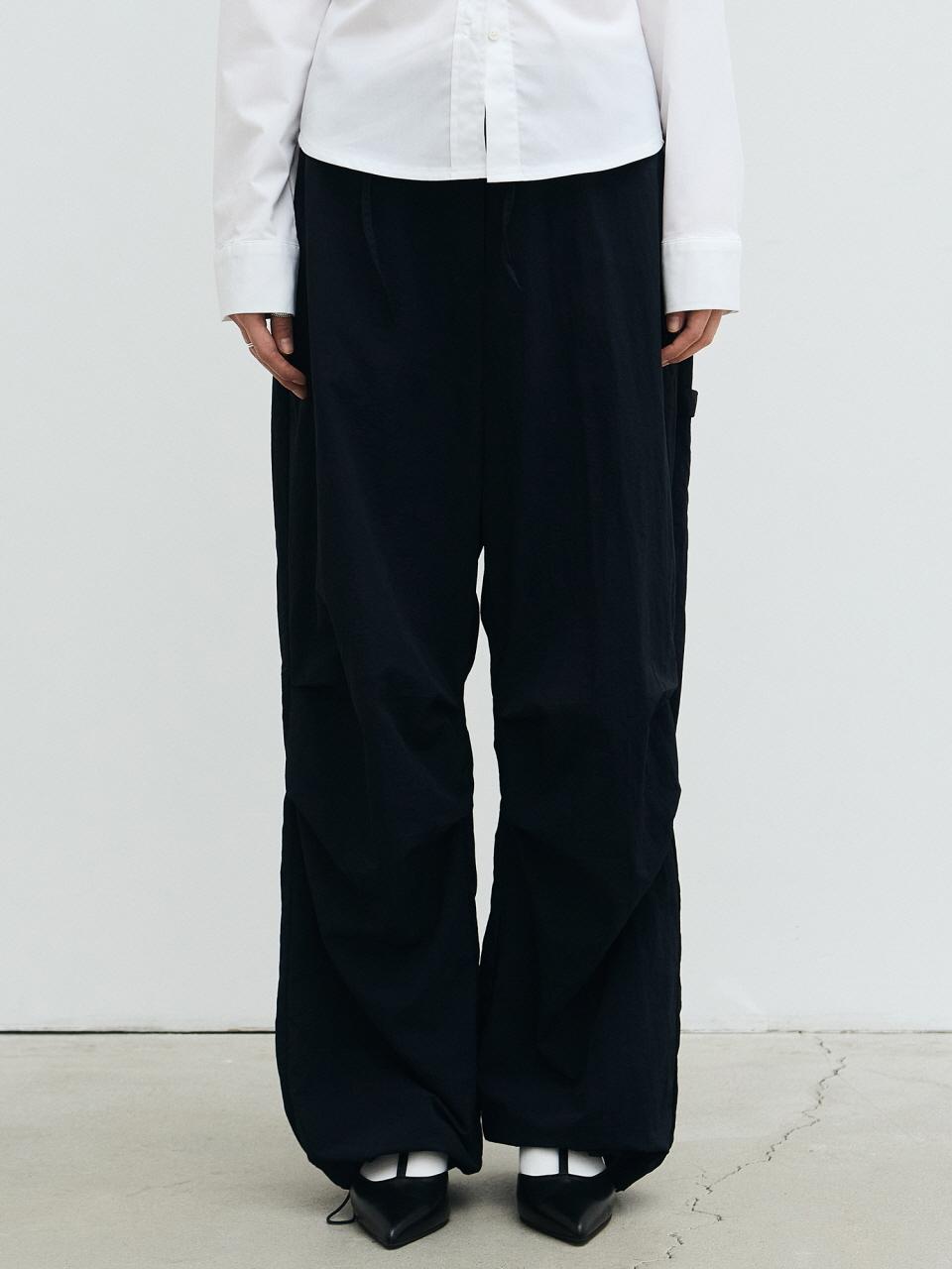 NICK&NICOLE String Elastic Nylon Cargo Pants [Navy]