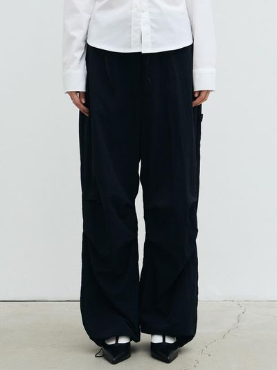 NICK&NICOLE String Elastic Nylon Cargo Pants [Navy]