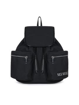 NICK&NICOLE Two Pocket Water-resistant Minimalist Rucksack [Black]