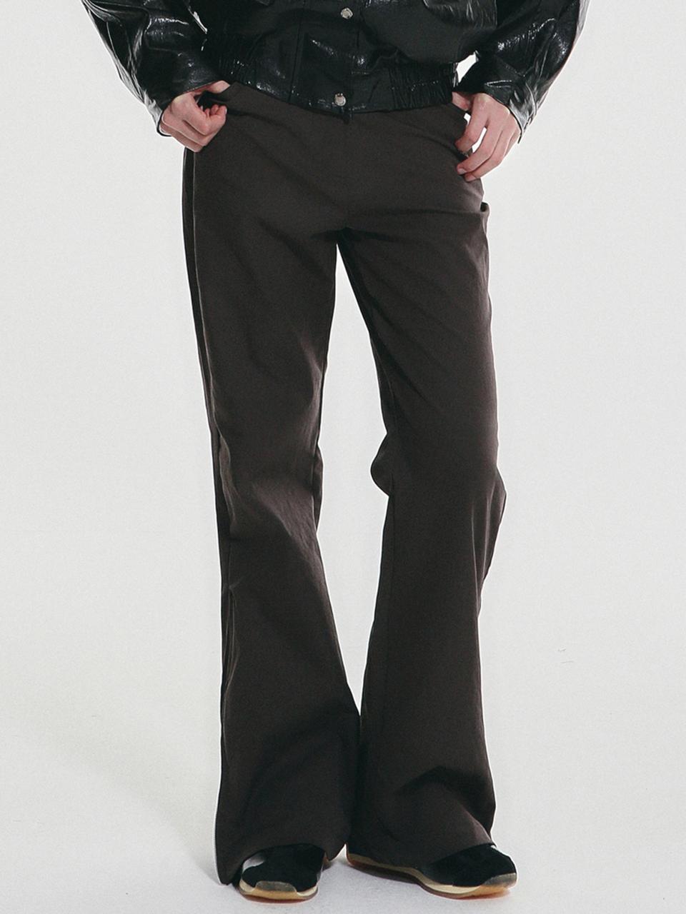 NICK&NICOLE Two Way Slit Boot Cut Pants [Charcoal]