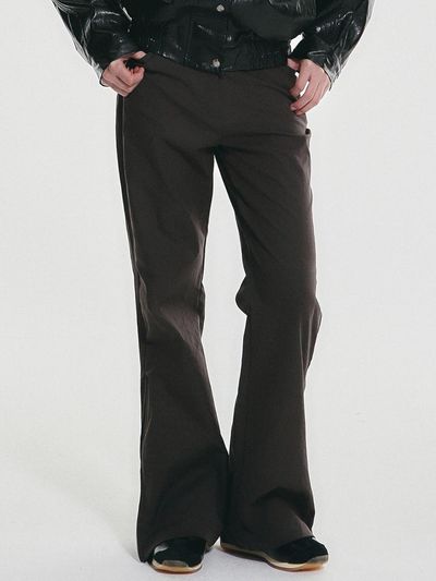 NICK&NICOLE Two Way Slit Boot Cut Pants [Charcoal]