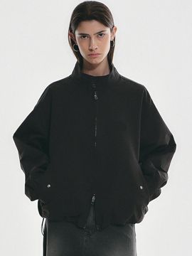 NICK&NICOLE Two Way Wind Baracuta Cotton Nylon Jumper [Black]