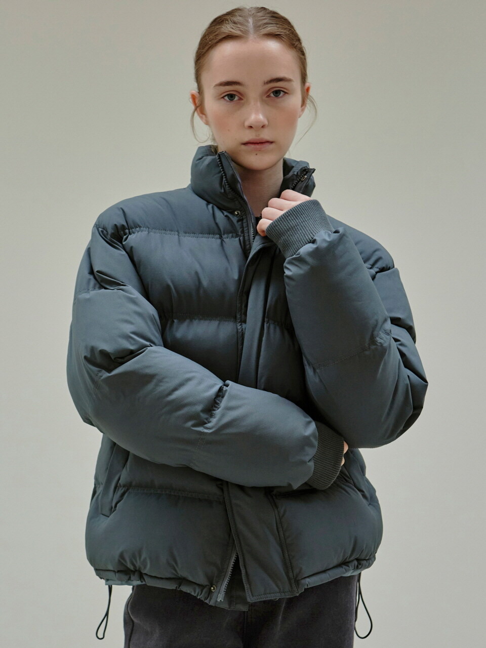 NICK&NICOLE Useful Over Short Padding Jacket (Blue Gray)