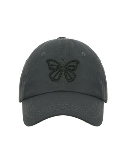 NICK&NICOLE VINTAGE BUTTERFLY BLINK BALL CAP [CHARCOAL BLACK]