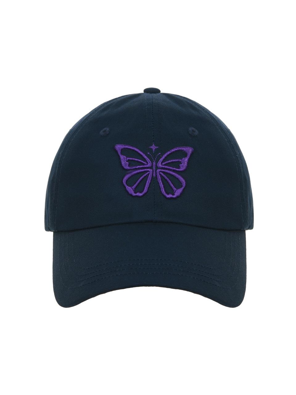 NICK&NICOLE VINTAGE BUTTERFLY BLINK BALL CAP [NAVY PURPLE]