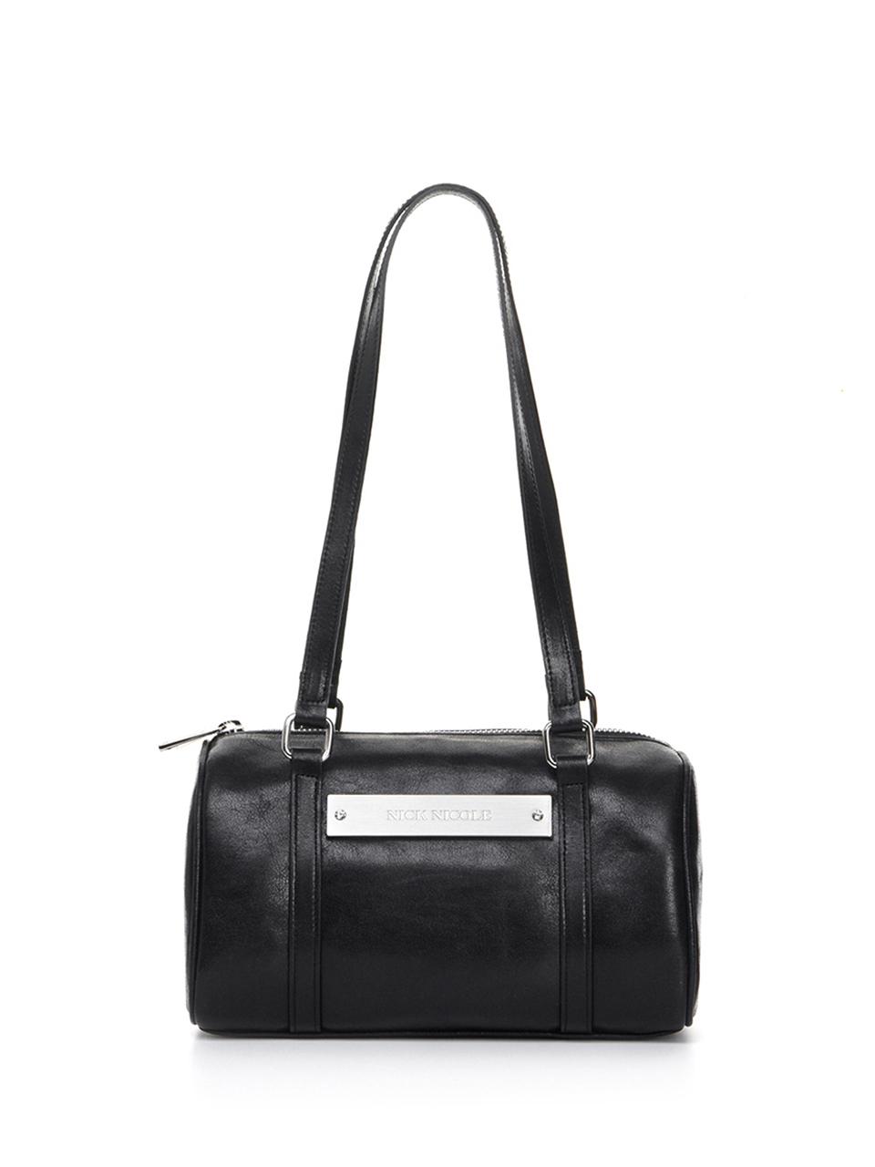 NICK&NICOLE VINTAGE LEATHER CRYSTAL MINI BOSTON BAG [BLACK]