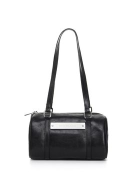 NICK&NICOLE VINTAGE LEATHER CRYSTAL MINI BOSTON BAG [BLACK]