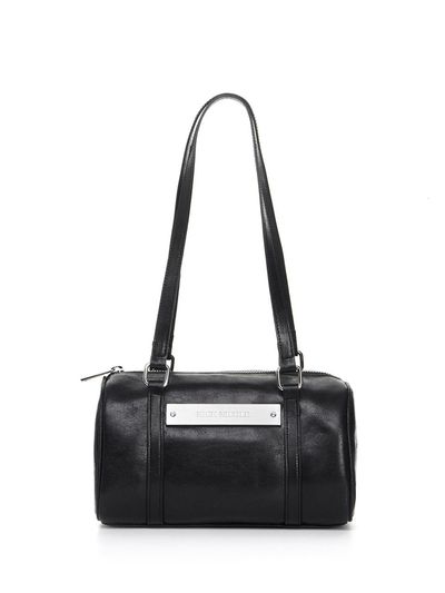 NICK&NICOLE VINTAGE LEATHER CRYSTAL MINI BOSTON BAG [BLACK]