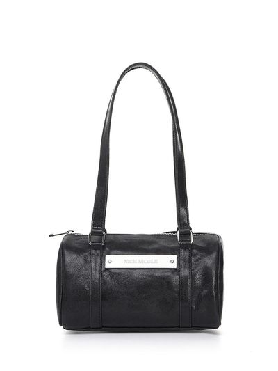 NICK&NICOLE VINTAGE LEATHER CRYSTAL MINI BOSTON BAG [CHARCOAL]