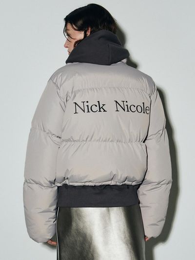 NICK&NICOLE Volume Puffer Short Cropped Padding [Gray]