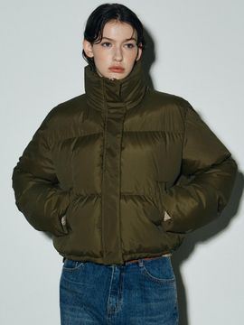 NICK&NICOLE Volume Puffer Short Cropped Padding [Khaki]