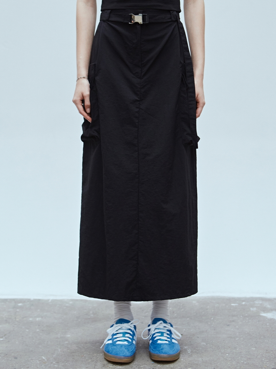 NICK&NICOLE Wind Cargo Belt Skirt_Black