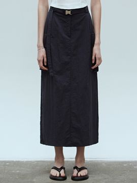 NICK&NICOLE Wind Cargo Belt Skirt_Charcoal