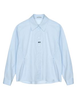 NICK&NICOLE Wrinkle Sleeve Label Shirt [Sky Blue]