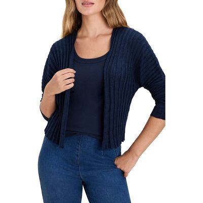 NIC+ZOE NIC+ZOE Accordion Linen Blend Rib Cardigan
