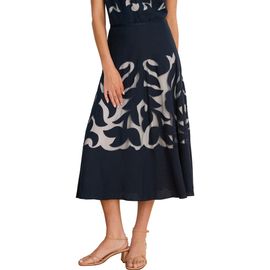 NIC+ZOE NIC+ZOE Antibes Linen Blend Cutout Skirt