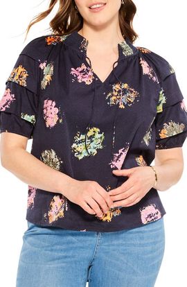 NIC+ZOE NIC+ZOE Bright Spot Smocked Neck Top