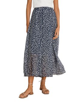 Nic+zoe Nic+Zoe Crinkle Leopard Sketch Midi Skirt