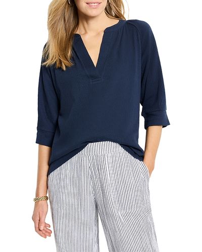 Nic+zoe Nic+Zoe Crinkled Knit Cafe Top