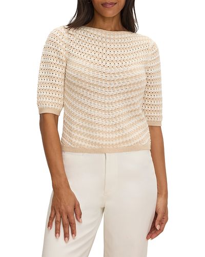 Nic+zoe Nic+Zoe Crochet Boat Neck Sweater