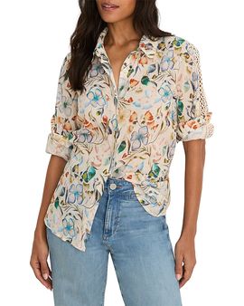 Nic+zoe Nic+Zoe Crochet Trim Shirt