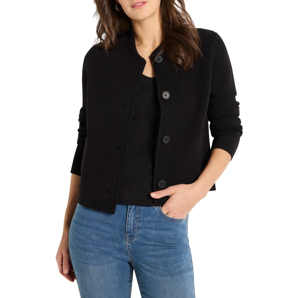 NIC+ZOE NIC+ZOE Crop Knit Bomber Jacket