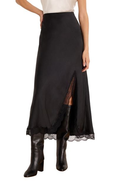 NIC+ZOE NIC+ZOE Day Gloss Lace Trim Midi Skirt