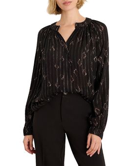 Nic+zoe Nic+Zoe Diamond Metallic Jacquard Shirt