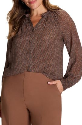NIC+ZOE NIC+ZOE Dotty Chain Georgette Top